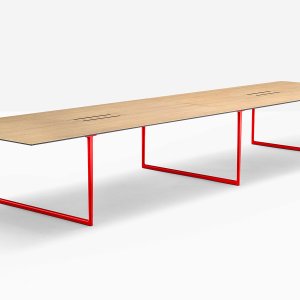 Tavolo riunioni Toa 360×125 cm con piano in stratificato nero