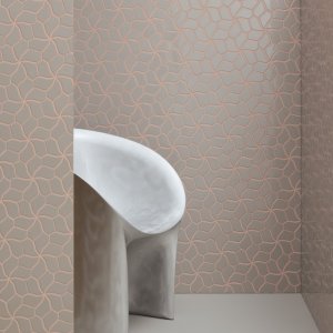 Mosaico Botanica Grey Matt su parete