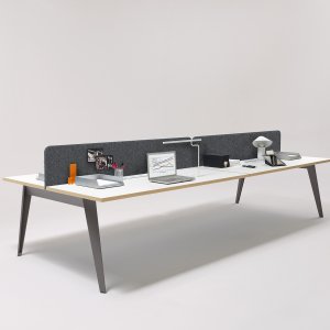 Bench in linea Pigreco con cassettiera Slim in metallo