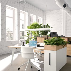 Composizione closed office Pigreco con terzo livello