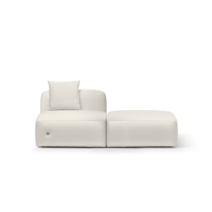 Modulo seduta One Hundred con schienale, 100 per 100 cm, rivestito in tessuto chiaro