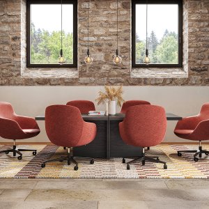 Poltrona Radar Lounge in una hall di hotel