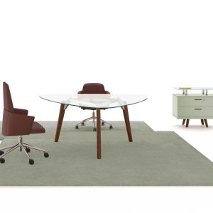 Scrivania Rail in rovere tabacco con struttura scura