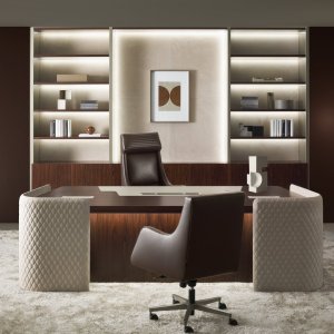 Ufficio direzionale con scrivania Royal e mobile allungo