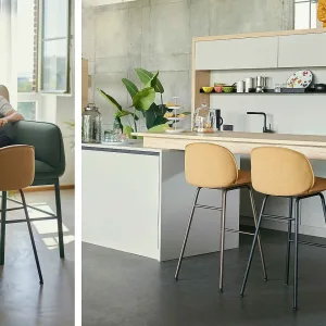 Sedia in legno massello se:café wooden chair con sedile in paglia di Vienna