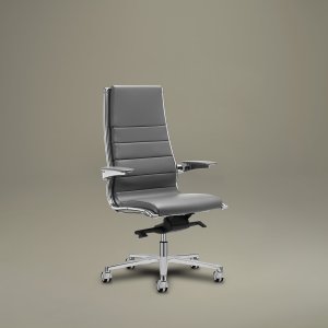 Poltrona direzionale Sit it di Sitland in pelle nera