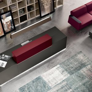Moduli lineari e angolari del bancone reception Z1 Quadrifoglio