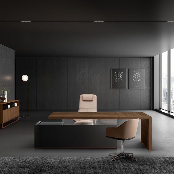 Progetto d'ufficio About Office disegnato in 3D prima della posa