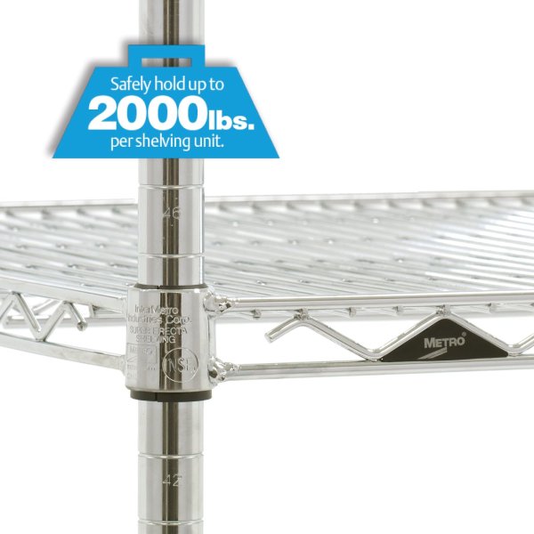 Scaffalatura Metro in filo d'acciaio cromato con ripiani regolabili in un archivio